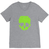 skull pixels t shirt cool funny V-Neck Tee