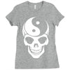 yin yang skull Ladies Fitted T-Shirt