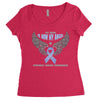 my hero is now my angel stomach cancer awareness Women's Triblend Scoop T-shirt