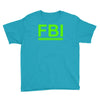 mens fbi print casual slim Youth Tee