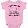 kinda hot in these rhinos Baby Onesie