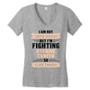I am Not Super Woman But I'm Fighting Uterine Cancer So Close Enough Women's V-Neck T-Shirt