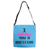 i mustache you a question pink mustache Adjustable Strap Totes