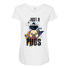 who loves pugs Maternity Scoop Neck T-shirt