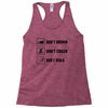 Don't drown crash walk Tee Swim Bike Run Triathle Racerback Tank