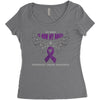 my hero is now my angel pancreatic cancer awareness Women's Triblend Scoop T-shirt