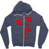 strap of the distribution of the engine Zipper Hoodie