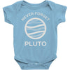 never forget pluto the planet Baby Onesie