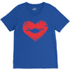 lip print heart V-Neck Tee