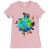 animal polygon around the planet Ladies Fitted T-Shirt