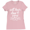 cat hair don't care cute crazy cat Ladies Fitted T-Shirt