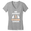 Me Against Uterine Cancer Women's V-Neck T-Shirt
