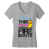 Forget Glass Slippers This Princess Wears Fire Boots Women's V-Neck T-Shirt