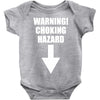 warning choking hazard printed Baby Onesie