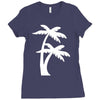 palm tree sticker vinyl decal tropical island beach ocean wall car win Ladies Fitted T-Shirt