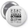 Born In October Pin-back button