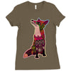floral fox Ladies Fitted T-Shirt