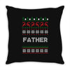 ugly christmas father Throw Pillow