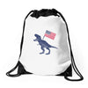 Patriotic T-Rex Drawstring Bags
