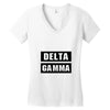 Delta Gamma Black Women's V-Neck T-Shirt