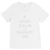 keep calm and karate on V-Neck Tee