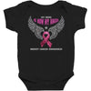 my hero is now my angel breast cancer awareness Baby Bodysuit