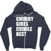 chubby girls cuddle best Zipper Hoodie