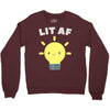lit af kawaii light bulb Crewneck Sweatshirt