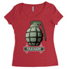 hand grenade military army Women's Triblend Scoop T-shirt