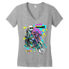 pop biker Women's V-Neck T-Shirt