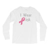 junior's breast cancer awareness i wear pink Long Sleeve Shirts