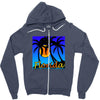florida palm trees sunset Zipper Hoodie