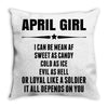 Super April Girl Throw Pillow