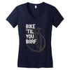 bike 'til you barf Women's V-Neck T-Shirt
