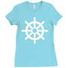steering wheel sail boat funny Ladies Fitted T-Shirt