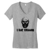 i eat vegans Women's V-Neck T-Shirt