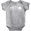motorbike motorcycle ape to evolution sticker transfer iron on Baby Onesie