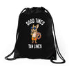 good times tan lines Drawstring Bags