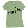 evolution of a biker dirt bike mx motocross t shirt men Ladies Fitted T-Shirt