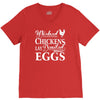 wicked chickens lay deviled eggs V-Neck Tee
