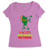 hot grill on grill action Women's Triblend Scoop T-shirt