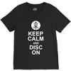 keep calm and disc golf on target frisbee basket V-Neck Tee