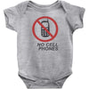 no cell phones Baby Bodysuit