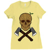 skull wood Ladies Fitted T-Shirt