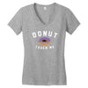 donut touch me funny Women's V-Neck T-Shirt