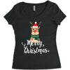 merry cristmas reindeer Women's Triblend Scoop T-shirt