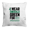 i wear emerald green for liver cancer awareness Throw Pillow