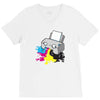 puker printer V-Neck Tee