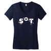 s hi t funny geek reading books type Women's V-Neck T-Shirt