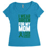 i wear green for my mom liver cancer awareness Women's Triblend Scoop T-shirt